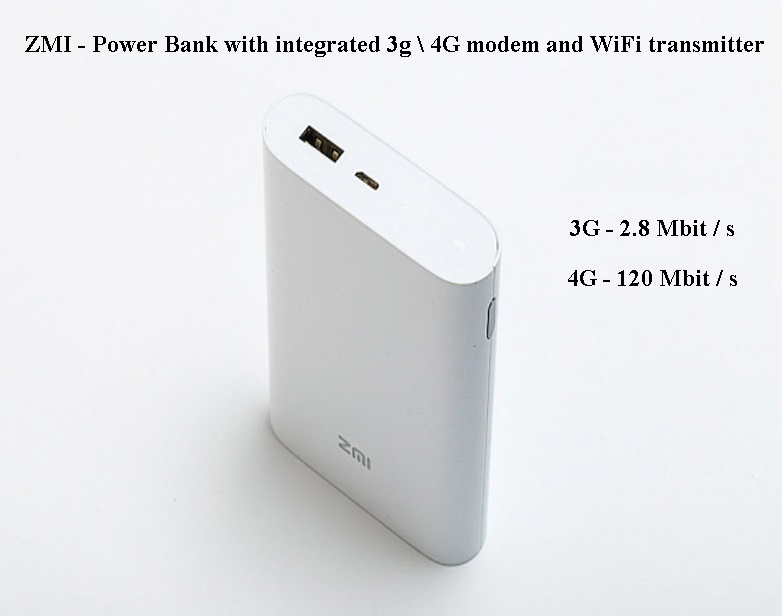 ZMI Power Bank 7800mAh + 3G Modem White